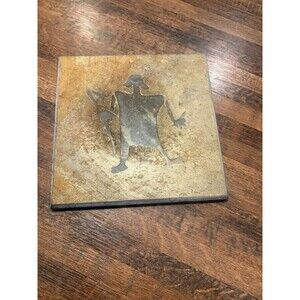 Stone Textured Square Tile, 8 Inch, Abstract Art Design, Brown Gray